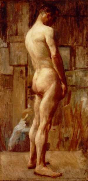 Male Nude from the Side by Lucilio de Albuquerque